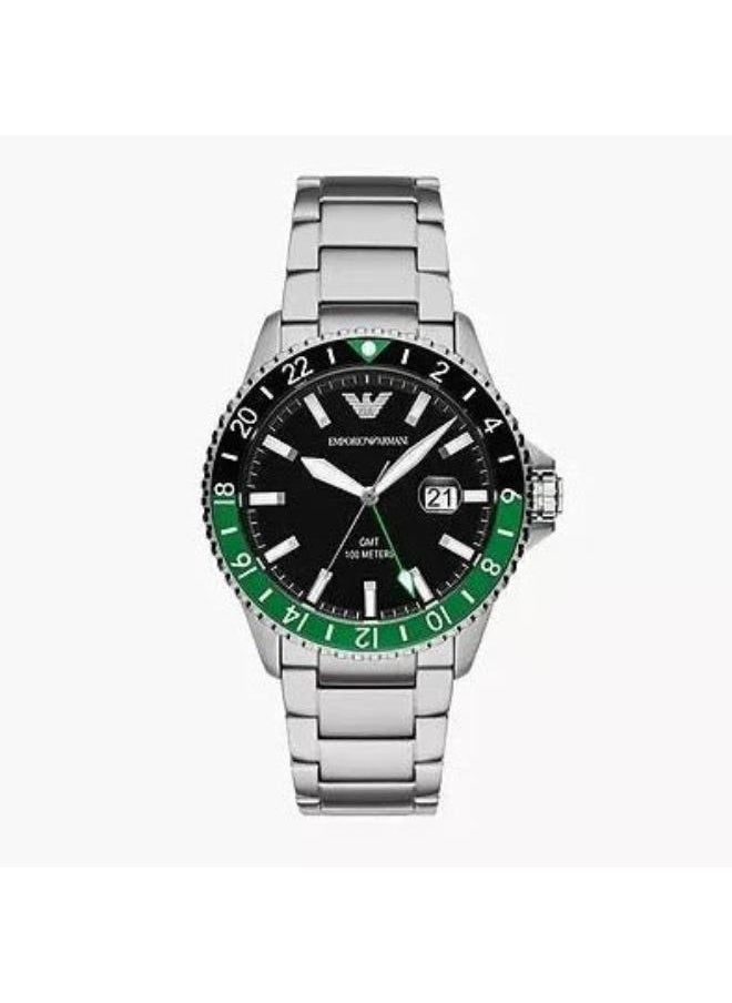 armani Armani Men's GMT Dual Time Silver Stainless Steel Bracelet Watch (Model: AR11589)  - Image 1