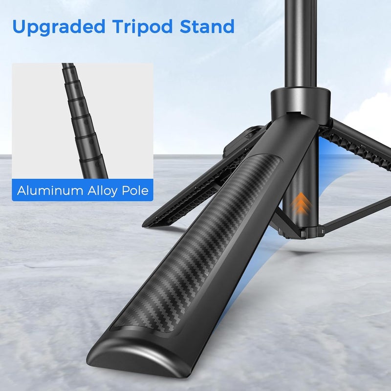 Liphisy Selfie Stick Travel Tripod for Cell Phone with Remote Control and Phone Holder, Extendable Selfie Stick for iPhone, iPhone Tripod for Video Recording, 50 Inch, Black - Image 2