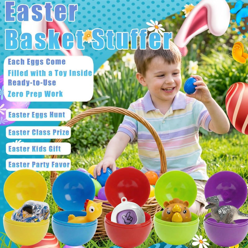 SQZUWIT 300 Pcs Prefilled Easter Eggs with Toys Inside, Pre Filled Easter Hunt for Kids Bulk Basket Stuffers Essentials Pre-filled Party Favors Classroom Prize Supplies - Image 5