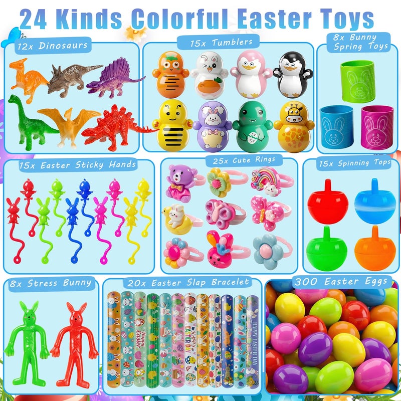 SQZUWIT 300 Pcs Prefilled Easter Eggs with Toys Inside, Pre Filled Easter Hunt for Kids Bulk Basket Stuffers Essentials Pre-filled Party Favors Classroom Prize Supplies - Image 4