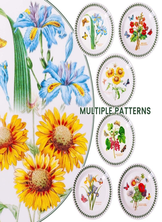 طقم أطباق سلطة سيراميك من KXZ مكون من 6 قطع، أطباق عشاء من البورسلين للحلوى، بورسلين، مزخرف، مسطح، آمن للاستخدام في الميكروويف وغسالة الصحون والفرن (8.5 بوصة، بنقشة زهور) - Image 3