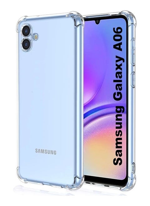 Crystal Clear Samsung Galaxy A06 Transparent Case, Soft Flexible TPU Back Cover, Anti Drop, Shockproof Case with Reinforced edge Bumper Corner for Samsung Galaxy A06 (Clear)