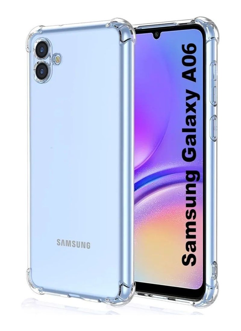 Crystal Clear Samsung Galaxy A06 Transparent Case, Soft Flexible TPU Back Cover, Anti Drop, Shockproof Case with Reinforced edge Bumper Corner for Samsung Galaxy A06 (Clear)