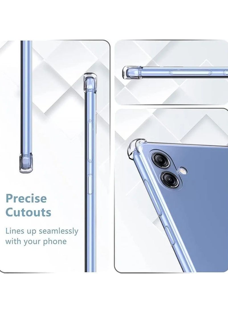Crystal Clear Samsung Galaxy A06 Transparent Case, Soft Flexible TPU Back Cover, Anti Drop, Shockproof Case with Reinforced edge Bumper Corner for Samsung Galaxy A06 (Clear)
