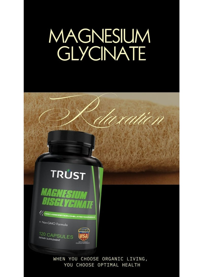 تراست ماغنسيوم بيسجليسينات 200 ملجم عالي الامتصاص – لدعم العضلات والقلب والعظام وتحسين النوم – 120 كبسولة - Image 4