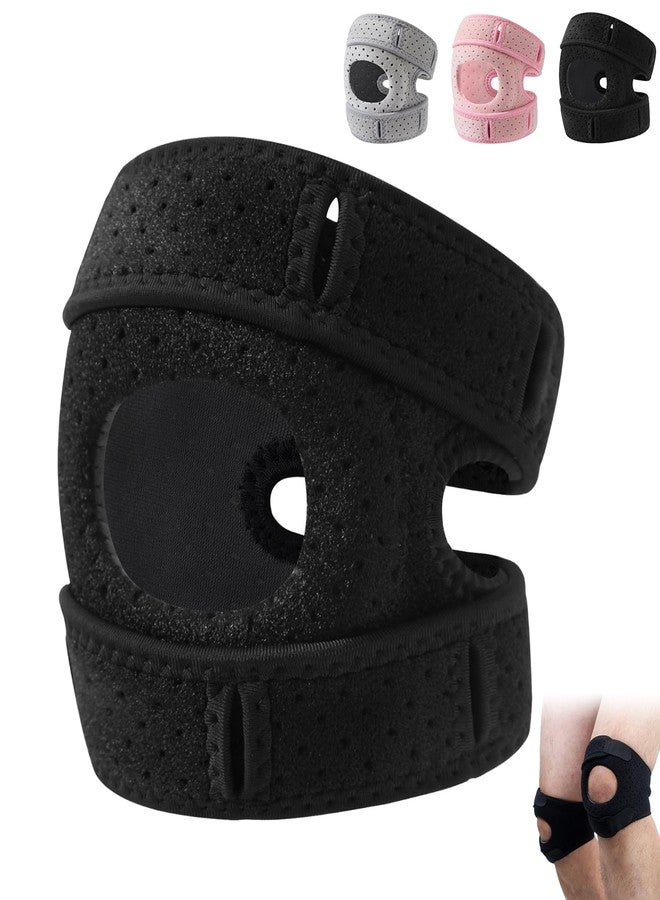 warmow Knee Brace, Patellar Pad Realign Knee Joint While You Move for Women Men, Adjustable Patellar Tendon Support Sleeves, for Meniscus, Orthopedic Surgery and Knee Support for Athletes (Black, Large) - Image 1