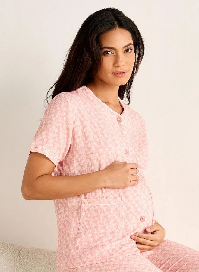 Splash FAV Floral Print Maternity Pyjama Set
