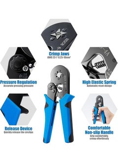 Tonity Tonity HSC8 64A 00810mm AWG287 Wire Stripper Self Adjusting Crimping Plier Ratcheting Ferrule Crimper Tool Chakra Crimping Tool  - Image 2