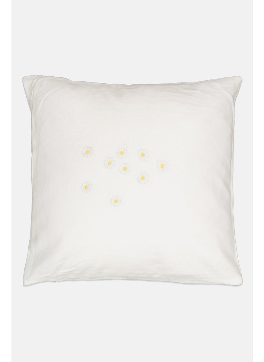 Nanette lepore Embroidered Cushion Cover With Soft Filling, White  - Image 1