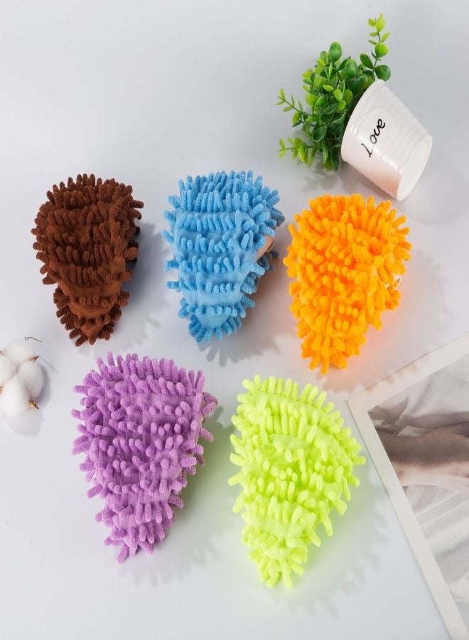 Dust Sock Cleaning Slippers,Mop Slippers for Floor Cleaning, Microfiber Mop Covers Hair Cleaner Foot Socks Caps, Multi-Function Shoe Covers(6 Pairs) - Image 2