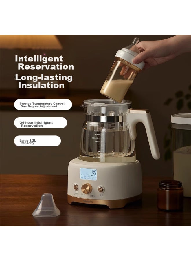 Boboduck All-glass Constant Temperature Kettle, Baby Formula Mixer, Electric Hot Water Kettle, Baby Milk Warmer, Health Pot F6262 Beige - Image 1