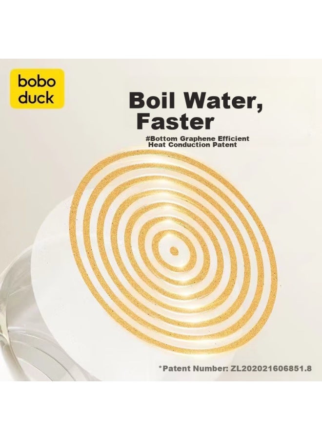 Boboduck All-glass Constant Temperature Kettle, Baby Formula Mixer, Electric Hot Water Kettle, Baby Milk Warmer, Health Pot F6262 Beige - Image 4