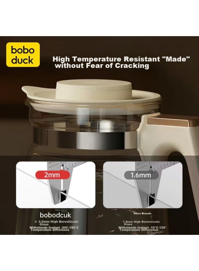 Boboduck All-glass Constant Temperature Kettle, Baby Formula Mixer, Electric Hot Water Kettle, Baby Milk Warmer, Health Pot F6262 Beige - Image 2