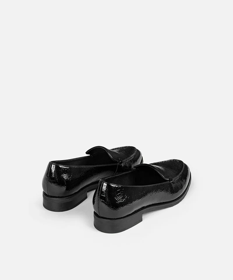Ipekyol  Patent-Effect Textured Loafers for Women | Best Price UAE