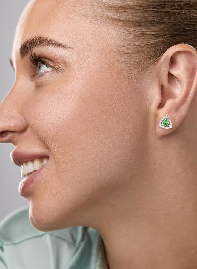 مينوتيا أقراط مينوتيا الفضية المطلية بتصميم عصري للنساء والفتيات | أقراط مثلثة الشكل | مجوهرات عصرية MNT0474LGR_S - Image 4