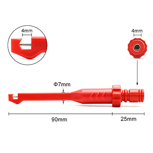 inShareplus Electronic Wire Piercing Probe Clip for Automotive Diagnostic Tester Tool, Puncture Wire Back Probe Pins Insulation for Car Circuit Detection Black&Red, 2 Pack - Image 4
