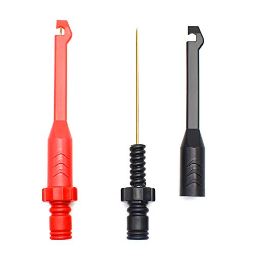 inShareplus Electronic Wire Piercing Probe Clip for Automotive Diagnostic Tester Tool, Puncture Wire Back Probe Pins Insulation for Car Circuit Detection Black&Red, 2 Pack - Image 1