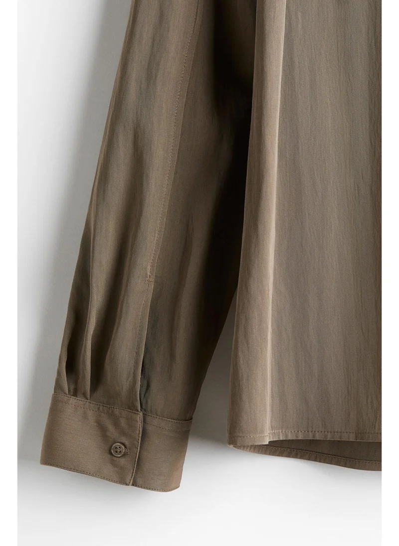 اتش اند ام Loose Fit Satin shirt