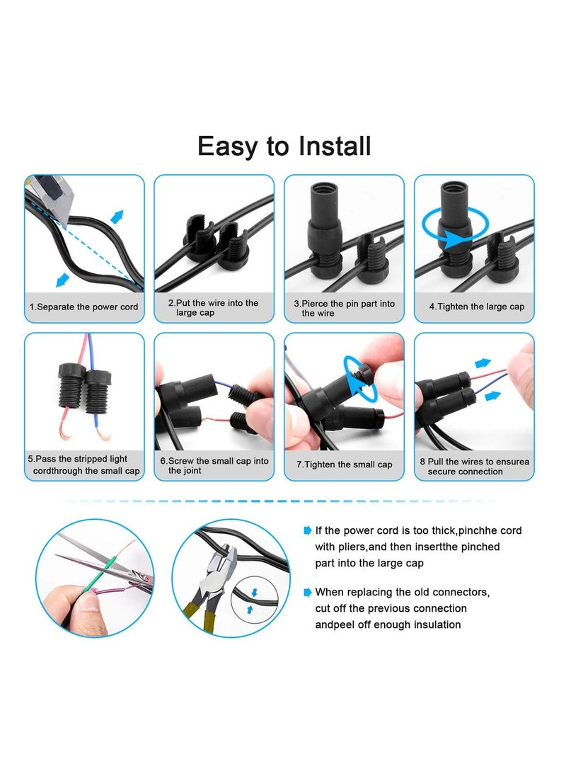 واي آند دي SYOSI, 18 Pack Low Voltage Wire Connector, Landscape Lighting Connectors, Waterproof 12-20 Gauge Connectors  - Image 4