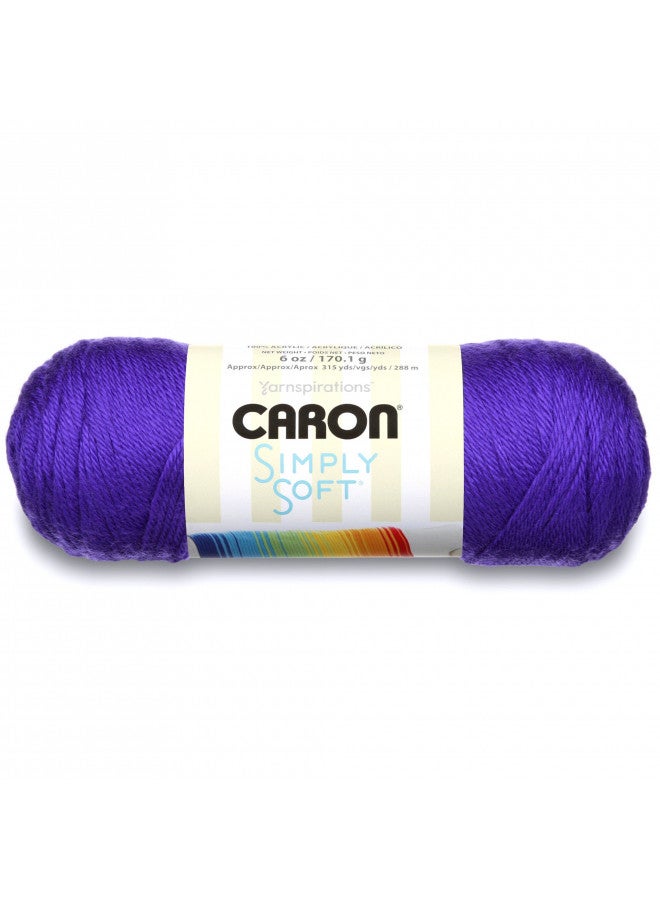 Caron Simply Soft Solids Yarn (4) Medium Gauge 100% Acrylic - 6 oz - Iris - Machine Wash & Dry - Image 1