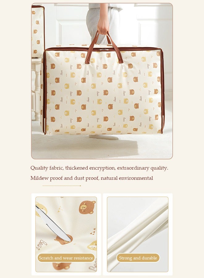 DUNISO 3PCS Clothes Storage Bags,Large Moving Bags with Strong Zippers & Carrying Handles,Foldable Storage Bags for Organizing Bedroom, Closet, Clothing, Comforter, Sweater, Organization and Storage 50*22*35cm - Image 2