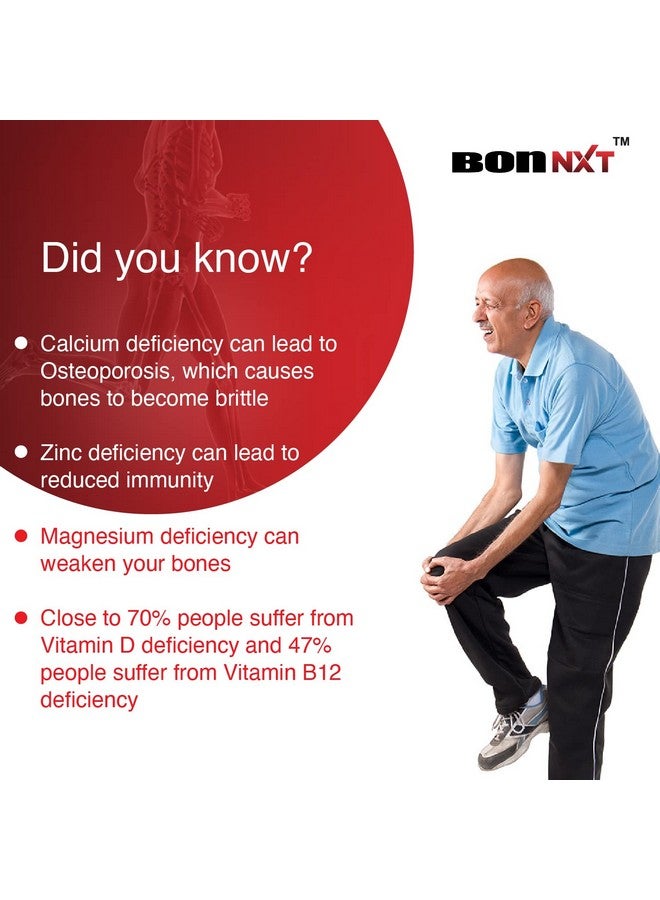 BON Bon NXT Multivitamin | 300 Tablets (20 Packs * 15 Tablets) | Boosts Immunity with Improved Bone Health | Contains Zinc, Advanced Calcium, Magnesium, Vitamin D3, Vitamin B12 & Folic Acid | Daily Supplement for Men and Women - Image 2