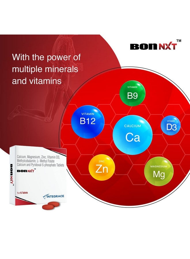 BON Bon NXT Multivitamin | 300 Tablets (20 Packs * 15 Tablets) | Boosts Immunity with Improved Bone Health | Contains Zinc, Advanced Calcium, Magnesium, Vitamin D3, Vitamin B12 & Folic Acid | Daily Supplement for Men and Women - Image 3