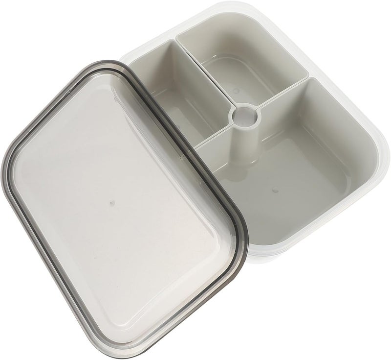 Food Preservation Boxes Refrigerator Storage Container 3-compartment Non-drainable Kitchen Fridge Organizer Multipurpose Cold and Heat Resistant - Image 1