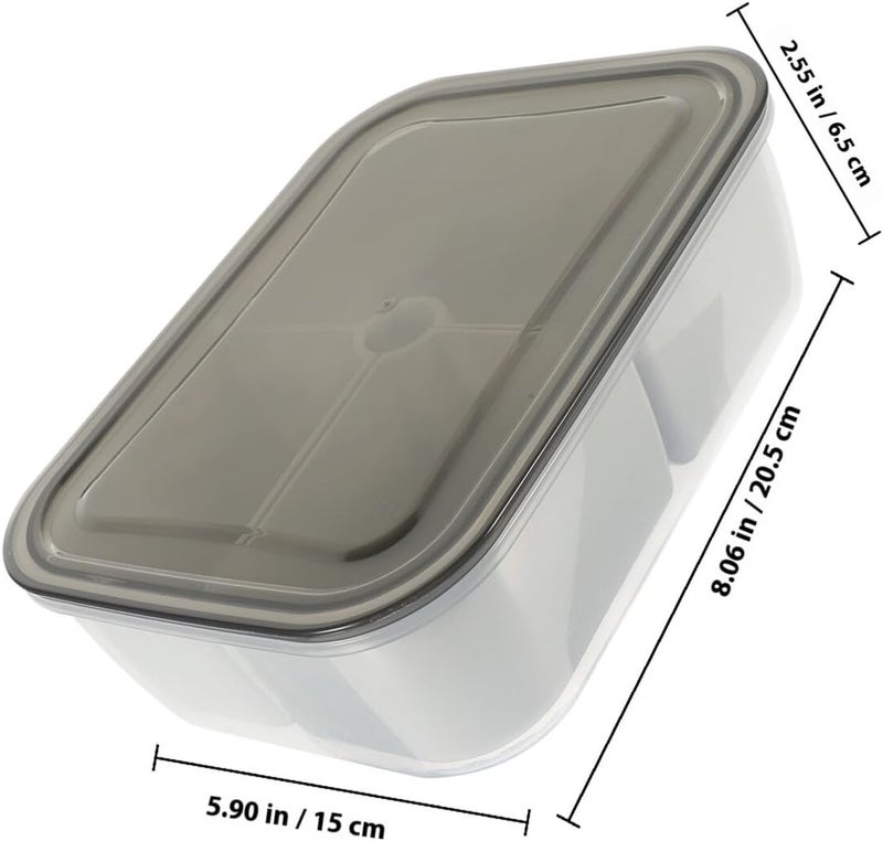 Food Preservation Boxes Refrigerator Storage Container 3-compartment Non-drainable Kitchen Fridge Organizer Multipurpose Cold and Heat Resistant - Image 2