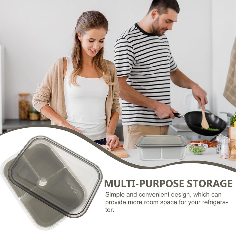Food Preservation Boxes Refrigerator Storage Container 3-compartment Non-drainable Kitchen Fridge Organizer Multipurpose Cold and Heat Resistant - Image 3