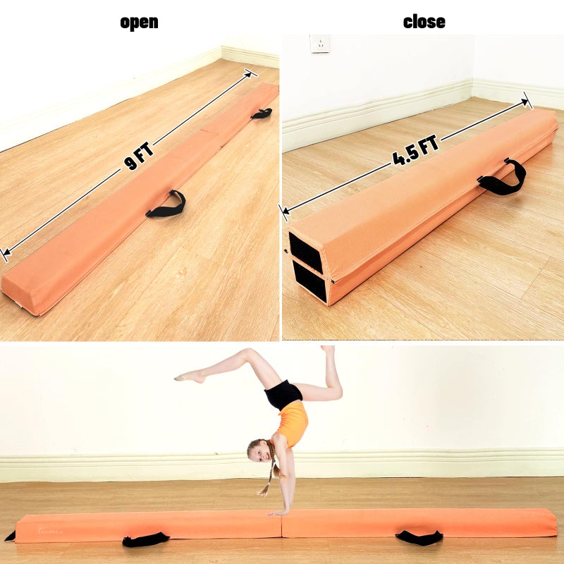 MARFULA 6 FT / 8 FT / 9 FT Folding Gymnastics Beam Foam Balance Floor Beam - Extra Firm - Suede Cover - Anti Slip Bottom with Carry Bag for Kids/Adults Home Use - Image 2