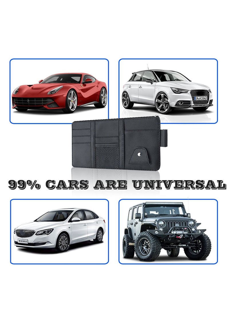 جهاز تخزين أقوال السيارة ، حقيبة تخزين من جلد السوستور ، مناسبة للنظارات الشمسية القلم ، أحدث طراز (أسود) - Image 5