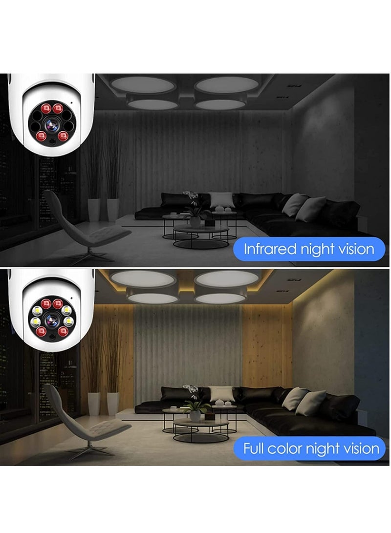 ELTRAZONE Tilt Security Light Camera V380 130W dpi Smart Wireless WIFI Full Color Bulb Camera 2.4Ghz 360 Degree E27 Panoramic IP Camera (No SD Card) - Image 5