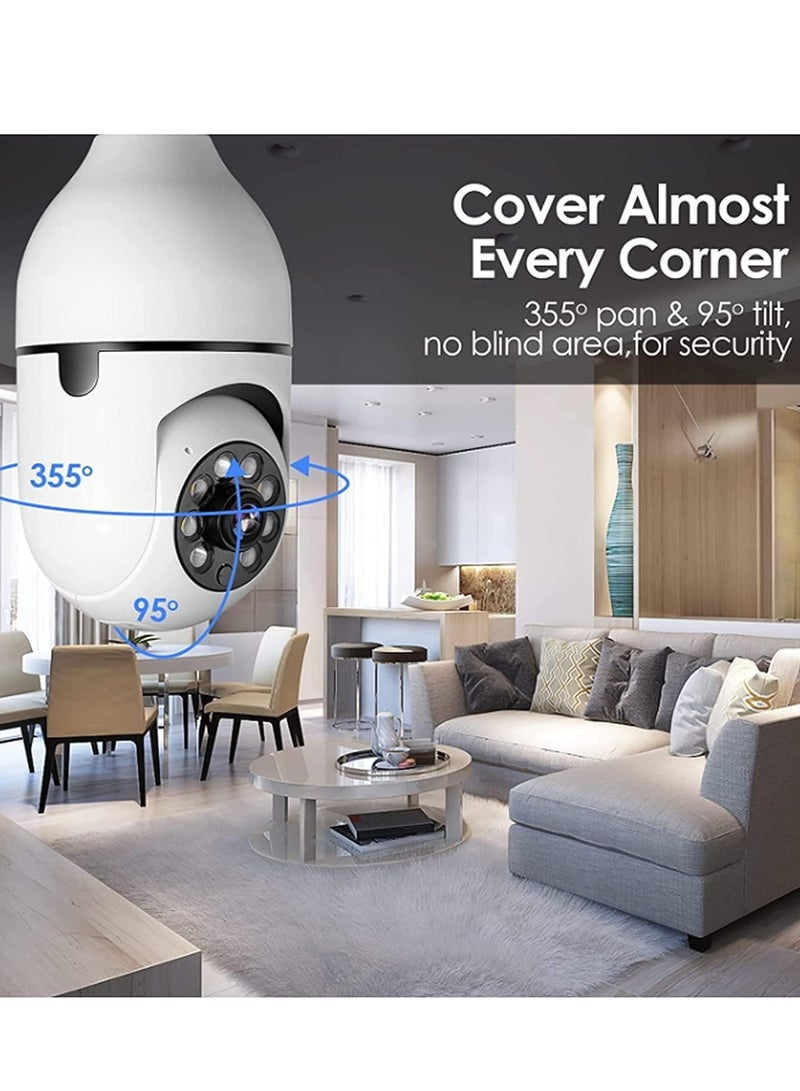 ELTRAZONE Tilt Security Light Camera V380 130W dpi Smart Wireless WIFI Full Color Bulb Camera 2.4Ghz 360 Degree E27 Panoramic IP Camera (No SD Card) - Image 4