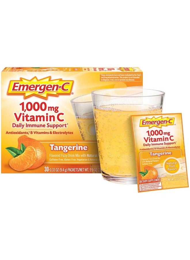 Emergen-C - 1000Mg Vitamin C Powder With Antioxidants B Vitamins And Electrolytes Vitamin C Supplements For Immune Support Caffeine Free Drink Mix Tangerine Flavor 60 Count/2 Month Supply - Image 1