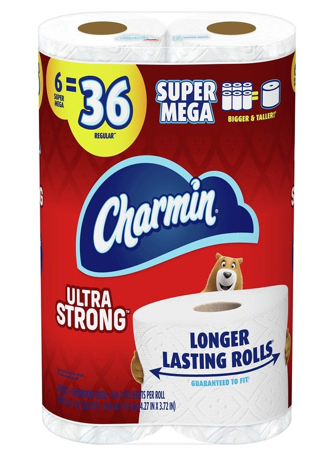 Charmin Ultra Strong Toilet Paper, 6 Super Mega Rolls = 36 Regular Rolls - Image 1