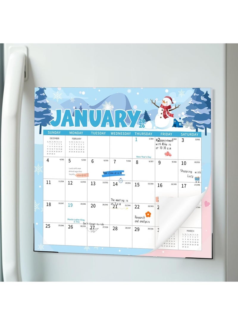 SYOSI Magnetic Fridge Calendar, 18 Month Refrigerator Planner from January 2026 to June 2027, Magnetic Wall Calendar for Personal Planning Organizing Meal Schedules and Family Events, Festival Style - Image 1