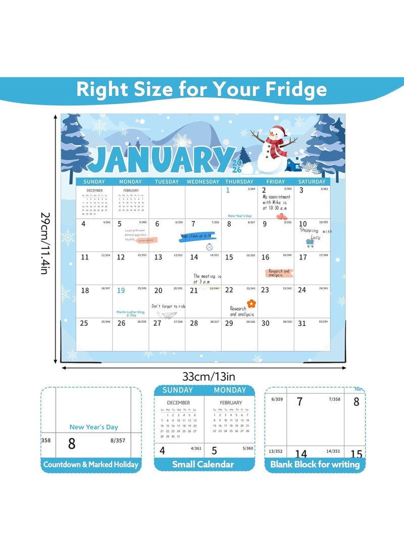 SYOSI Magnetic Fridge Calendar, 18 Month Refrigerator Planner from January 2026 to June 2027, Magnetic Wall Calendar for Personal Planning Organizing Meal Schedules and Family Events, Festival Style - Image 2