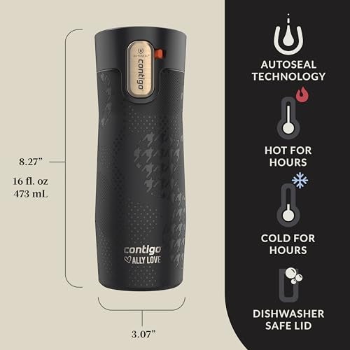 Contigo كوب السفر المعزول بالفراغ من كونتيغو x آلي لوف من الفولاذ المقاوم للصدأ مع غطاء أوتوسيل وسهل التنظيف، مقاوم للتسرب، يحافظ على المشروبات باردة لمدة 24 ساعة وساخنة لمدة 11 ساعة، خالي من BPA، 16 أونصة، ويست لووب 3.0، عرقسوس - Image 3