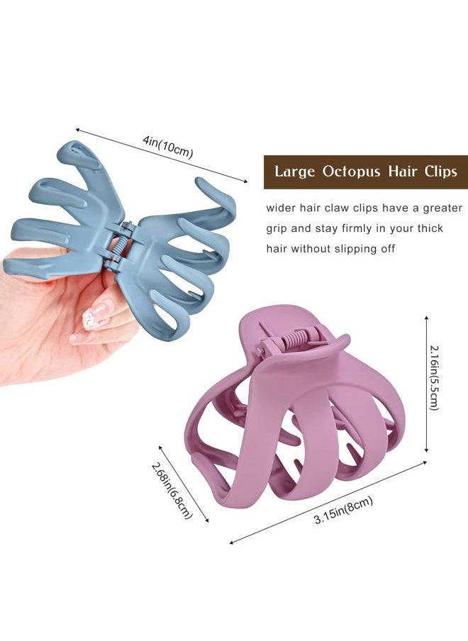 Lolalet - Octopus Hair Claw Clips, 5 Pack Non-slip Jaw Clips Medium Hair Clamps for Thick Curly Long Hair, Wide Grip Hair Accessories for Women Girls -Style A - Image 1