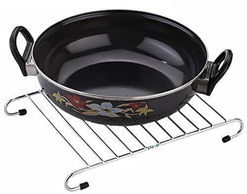 HARI KRISHNA HARI KRISHNA Stainless Steel Hot Pot Stand Set of 3  - Image 3