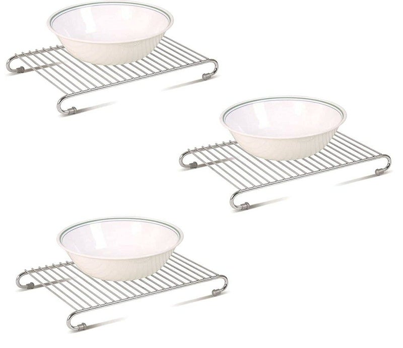 HARI KRISHNA HARI KRISHNA Stainless Steel Hot Pot Stand Set of 3  - Image 2