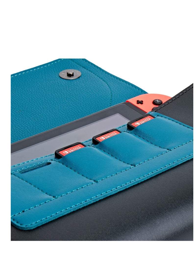 SYOSI Case Compatible with Nintendo Switch Switch Case for Switch/Switch OLED, Protective Case Anti-Scratch Cute Leather Travel Carrying Clutch with Game Holder - Image 2