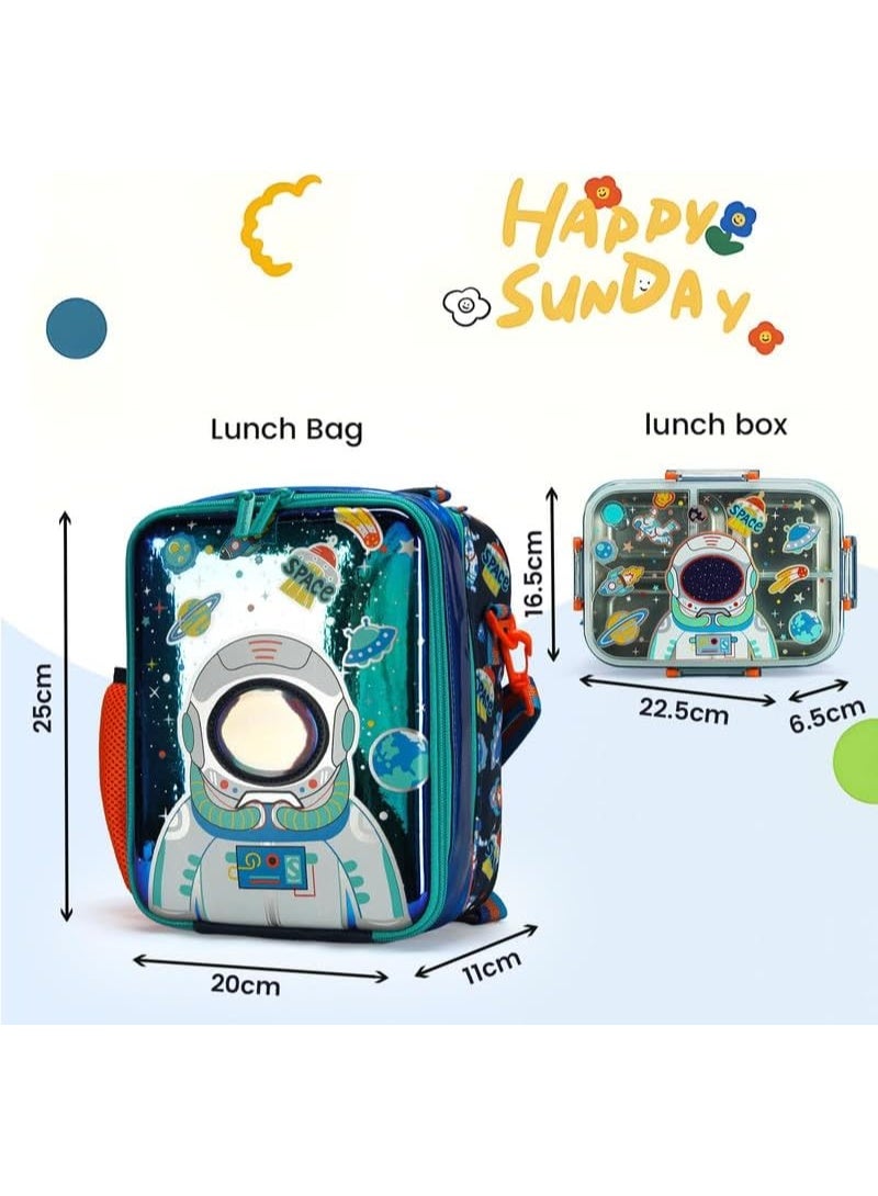 Lucky Kids Insulated Bento Lunch Box Set for Kids 3-Compartment Leakproof Container with Lunch Bag BPA-Free, Dishwasher Safe - Image 3