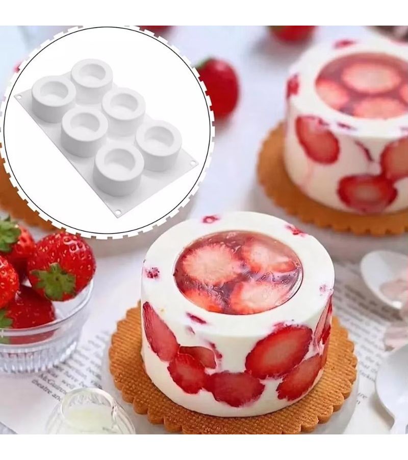 قالب السيليكون الأبيض ذو الستة فجوات لصنع الكيك المصغر والخبز والشوكولاتة والصابون DIY - Image 1