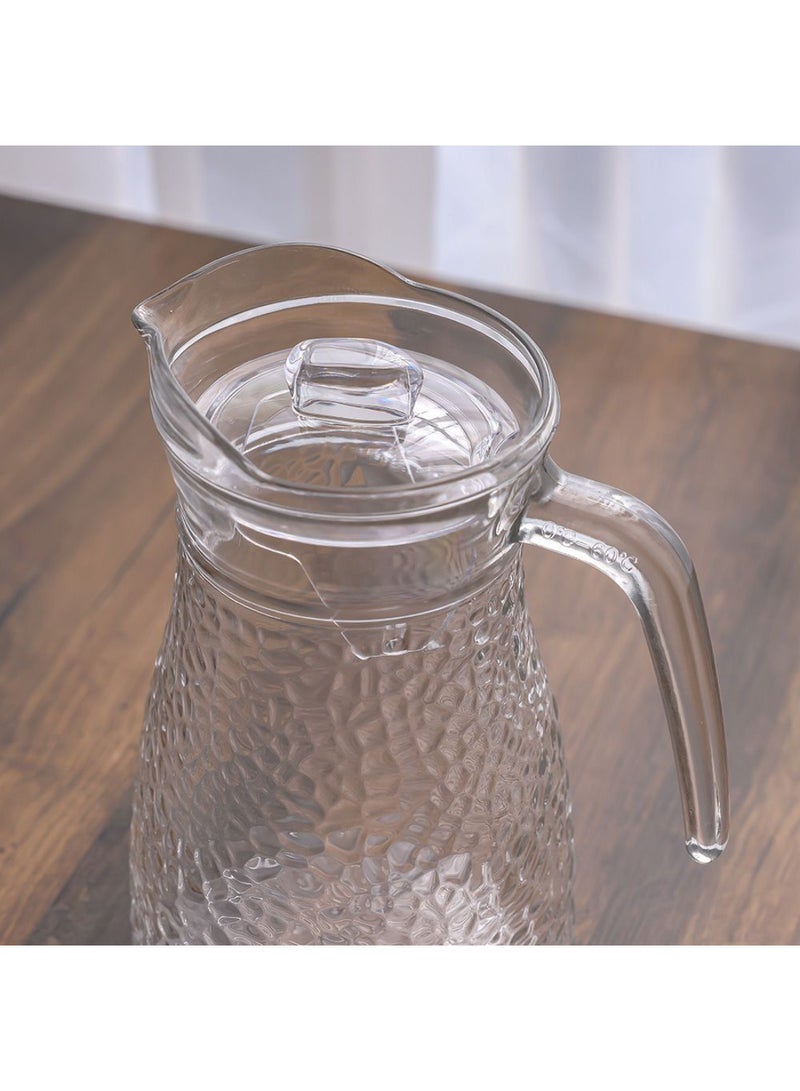 DANUBE HOME Danube Essential 5-Piece Glass Pitcher Set – Durable Clear Glass Water Pitcher with Lid, Ideal for Home, Kitchen, Office, Party, and Everyday Use – Stylish Drinkware Set 1.2L/240ml  - Image 3