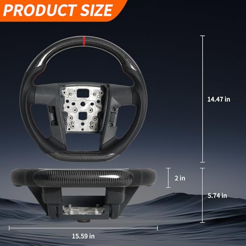 JIANGGAI D-shaped Perforated Leather Grip Steering Wheel, Real Carbon Fiber Steering Wheel With Trim Fit For Ford F150 2009-2014 - Image 2