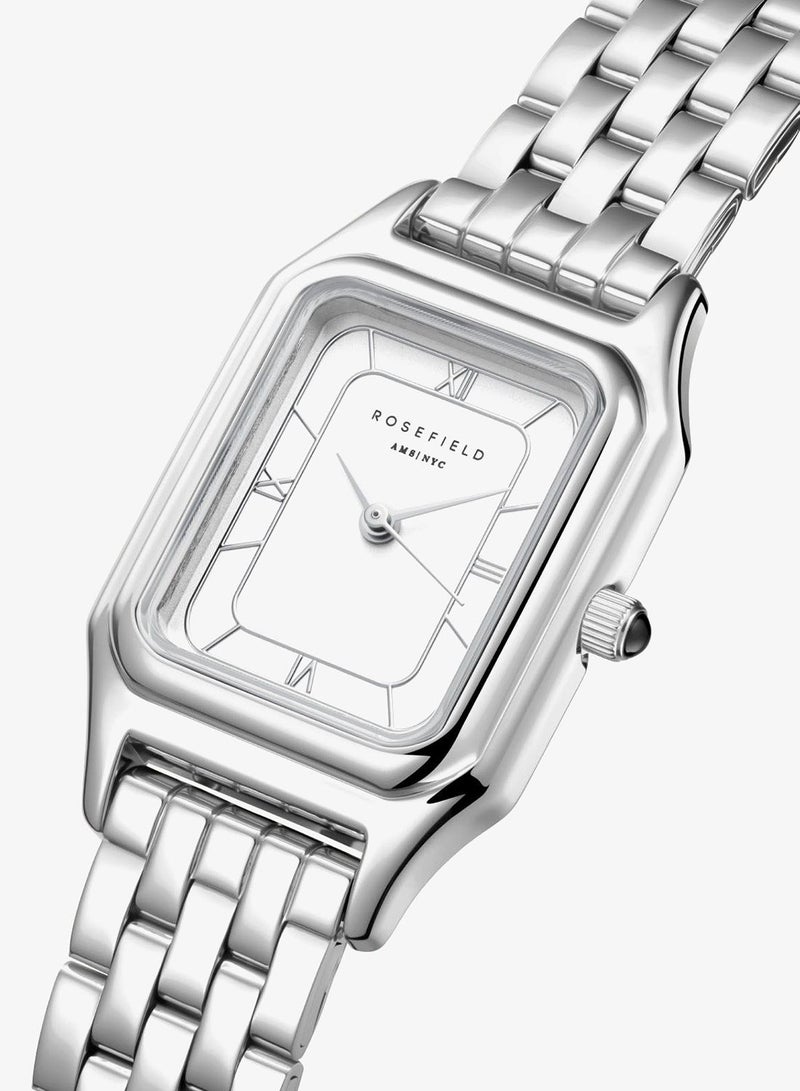 Rosefield Ivy White Silver Roman numbers Steel Strap Silver - OCWSSS-OC02 - Image 4