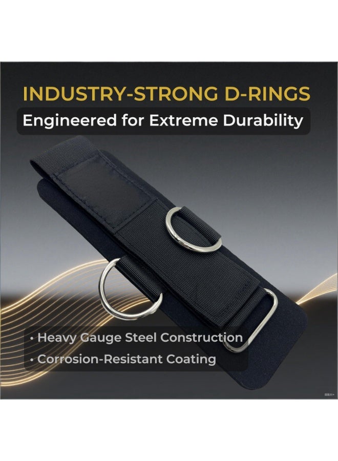 Heavy Duty Adjustable Wrist Straps - 7mm Neoprene Padded Cuffs with D-Rings for Cable Machines & Strength Training Equipment - Image 2