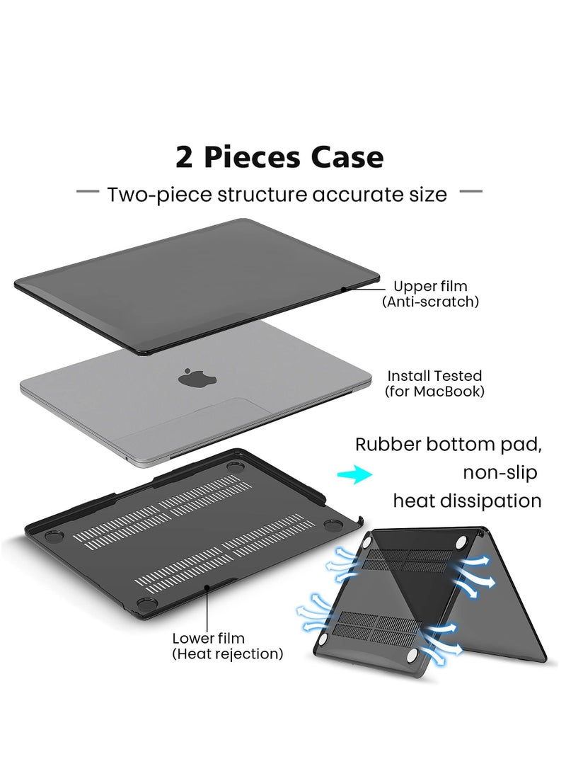 Generic Snap On Laptop Case Cover Compatible with MacBook Air 13.6 Inch 2022 Release A2681 M2 Chip w/Liquid Retina Display & Touch ID Protective Plastic Hard Shell Case Cover (Crystal Black)  - Image 4